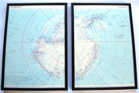 A 1950's vintage map of Antarctica with ice margins that no longer exist.